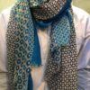 Echarpe laine Wilson print turquoise – Image 2