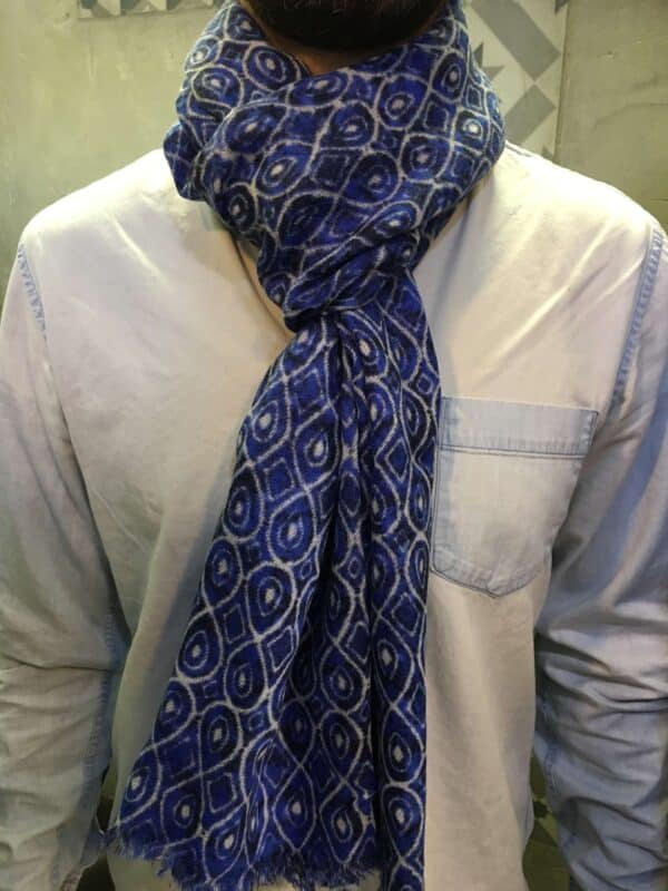 Echarpe laine James bleue – Image 2