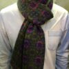 Echarpe laine Oscar vert et fushia